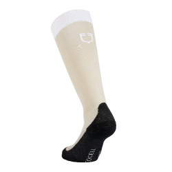 Meias unissexo Equestro Basic em tecido técnico Oxford bronzeado / branco Bege