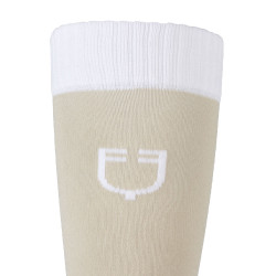 Meias unissexo Equestro Basic em tecido técnico Oxford bronzeado / branco Bege