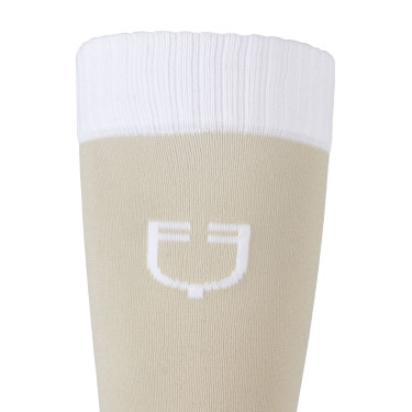 Meias unissexo Equestro Basic em tecido técnico Oxford bronzeado / branco Bege
