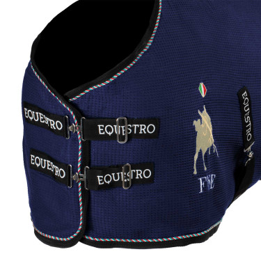 Camisola de box Equestro x FISE em tecido favo de mel Blazer marinho Azul-marinho