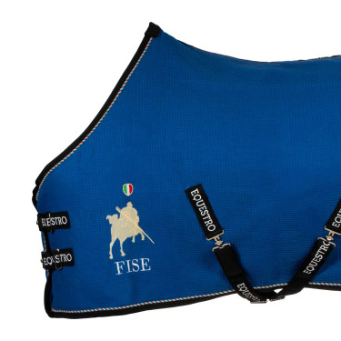 Camisola de box Equestro x FISE em tecido favo de mel Azul da Savoia