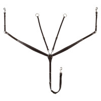 Peitoral Equestro com forquilha em couro curtido Castanho escuro