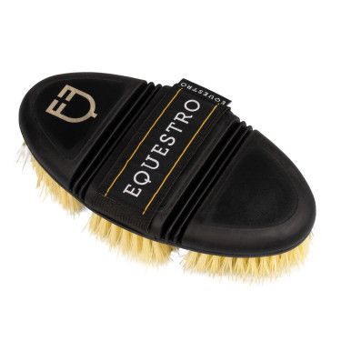 Escova de grooming Equestro flexível para escovagem Natural Castanho