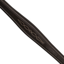 Peitoral Equestro em couro com pesponto decorativo e martingala removível Castanho escuro Peitoral Equestro em couro com pesponto decorativo e martingala removível Castanho escuro