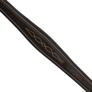 Peitoral Equestro em couro com pesponto decorativo e martingala removível Castanho escuro Peitoral Equestro em couro com pesponto decorativo e martingala removível Castanho escuro