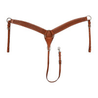 Peitoral de sela western McBryan com gravação em cesta Avelã Castanho