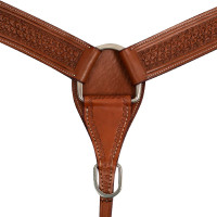 Peitoral de sela western McBryan com gravação em cesta Avelã Castanho