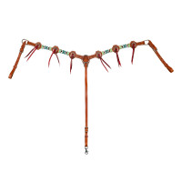 Coleira de peito western Pool’s Blue Star Natural Castanho