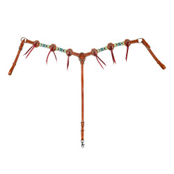 Coleira de peito western Pool’s Blue Star Natural Castanho