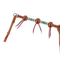 Coleira de peito western Pool’s Blue Star Natural Castanho