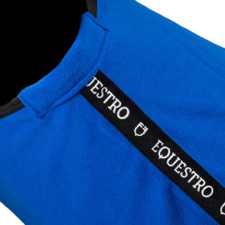 Manta de polar Equestro x FISE com fecho frontal Azul da Savoia