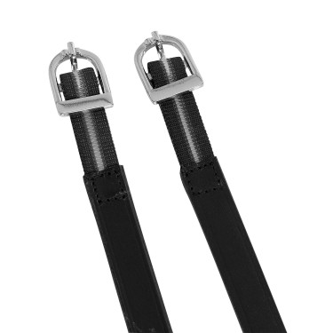 Tiras de esporas Equestro em couro com inserto elástico Preto