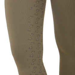 Legging feminino Equestro de cintura alta com passantes para cinto Noz Castanho