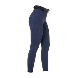 Legging feminino Equestro de cintura alta com passantes para cinto Blazer marinho Azul-marinho
