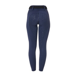 Legging feminino Equestro de cintura alta com passantes para cinto Blazer marinho Azul-marinho