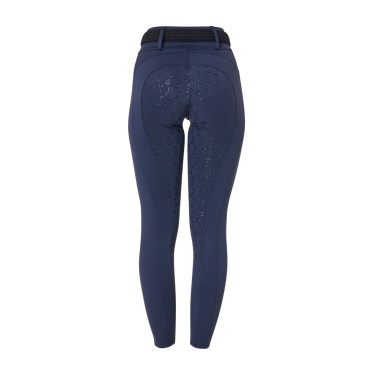 Legging feminino Equestro de cintura alta com passantes para cinto Blazer marinho Azul-marinho