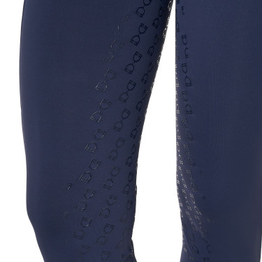 Legging feminino Equestro de cintura alta com passantes para cinto Blazer marinho Azul-marinho