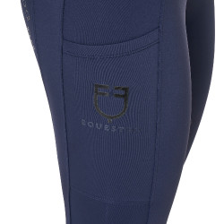Legging feminino Equestro de cintura alta com passantes para cinto Blazer marinho Azul-marinho