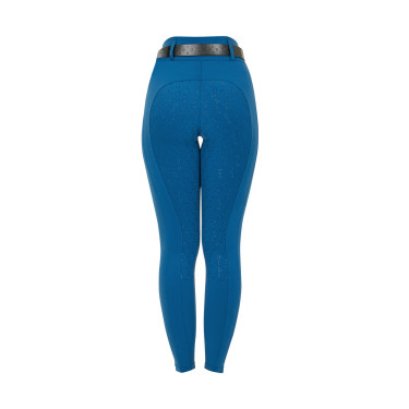 Legging feminino Equestro de cintura alta com passantes para cinto Coral azul