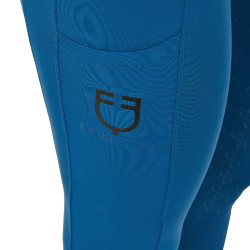 Legging feminino Equestro de cintura alta com passantes para cinto Coral azul
