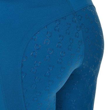 Legging feminino Equestro de cintura alta com passantes para cinto Coral azul