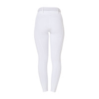 Legging feminino Equestro de cintura alta com passantes para cinto Branco