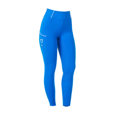 Legging feminino Equestro x FISE full grip corte slim Azul da Savoia