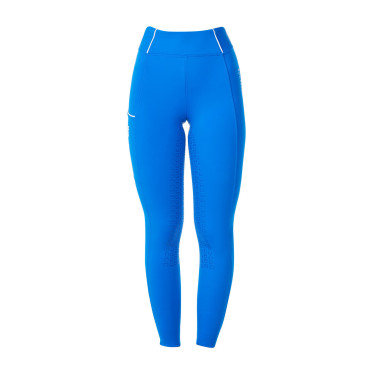 Legging feminino Equestro x FISE full grip corte slim Azul da Savoia
