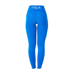 Legging feminino Equestro x FISE full grip corte slim Azul da Savoia