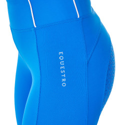 Legging feminino Equestro x FISE full grip corte slim Azul da Savoia