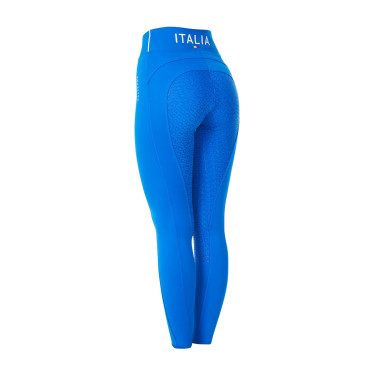 Legging feminino Equestro x FISE full grip corte slim Azul da Savoia