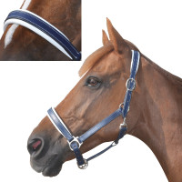 Licol cuir doublé Chetak Marine / rouge Licol cuir doublé Chetak Marine / rouge