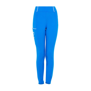 Legging menina Equestro x FISE full grip corte slim Azul da Savoia