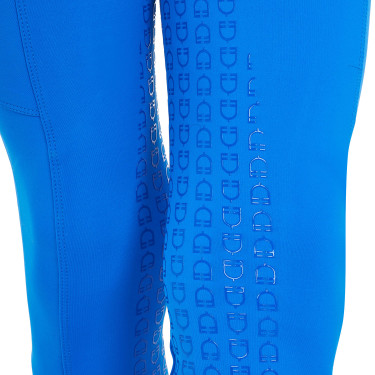 Legging menina Equestro x FISE full grip corte slim Azul da Savoia