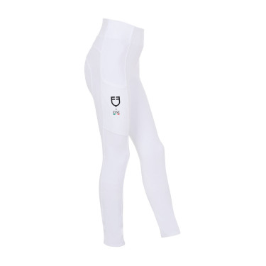 Legging menina Equestro x FISE full grip corte slim Branco