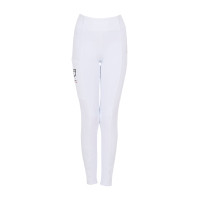 Legging menina Equestro x FISE full grip corte slim Branco
