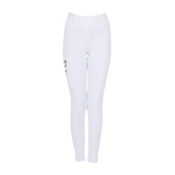 Legging menina Equestro x FISE full grip corte slim Branco