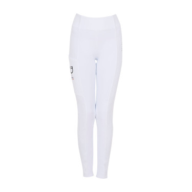 Legging menina Equestro x FISE full grip corte slim Branco