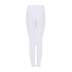 Legging menina Equestro x FISE full grip corte slim Branco