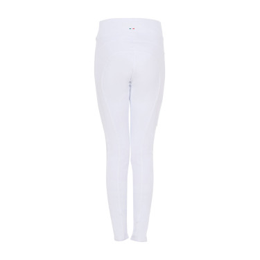Legging menina Equestro x FISE full grip corte slim Branco