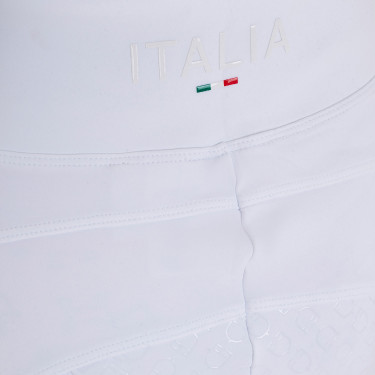 Legging menina Equestro x FISE full grip corte slim Branco