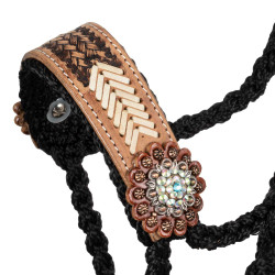 Caveção de corda Pool’s com inserto de couro trabalhado Preto