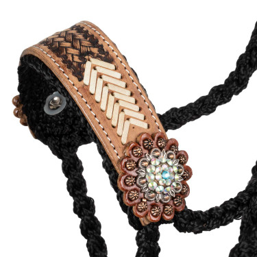 Caveção de corda Pool’s com inserto de couro trabalhado Preto