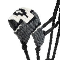 Cabo de cabeça de mohair Pool’s padrão Diamond Preto / cinza Cinzento Cabo de cabeça de mohair Pool’s padrão Diamond Preto / cinza Cinzento