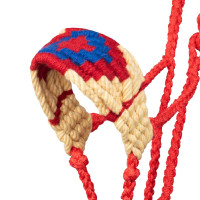 Cabo de cabeça de mohair Pool’s padrão Diamond Vermelho / bege