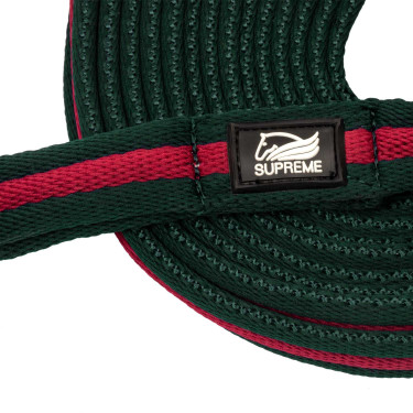 Corda de trabalho em nylon acolchoada, fixável ao cabresto Umbria Equitazione Verde caçador / bordô Corda de trabalho em nylon acolchoada, fixável ao cabresto Umbria Equitazione Verde caçador / bordô