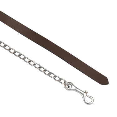 Longe de couro Pool’s com corrente Óleo escuro Castanho