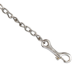 Longe de couro Pool’s com corrente Óleo escuro Castanho