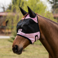 Máscara anti-moscas Equestro com logótipo frontal Buquê orquídea Rosa Máscara anti-moscas Equestro com logótipo frontal Buquê orquídea Rosa