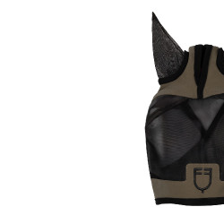Máscara anti-moscas Equestro com logótipo frontal Noz Castanho Máscara anti-moscas Equestro com logótipo frontal Noz Castanho